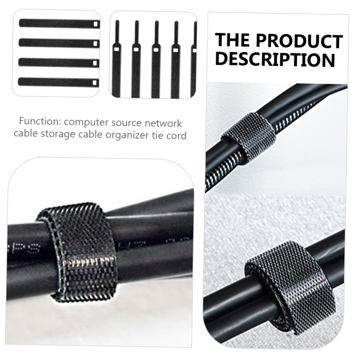 40Pcs Adjustable Reusable Cable Ties Cord Management Straps for Home Office Electronics Organizing Wire Bundling and Cable Storage