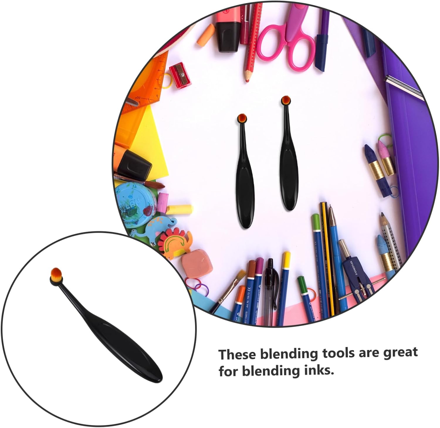 STOBOK 5pcs Craft Ink Blending Brush Small Blender Brush for Card Making Crafting for Ink Smoke Art
