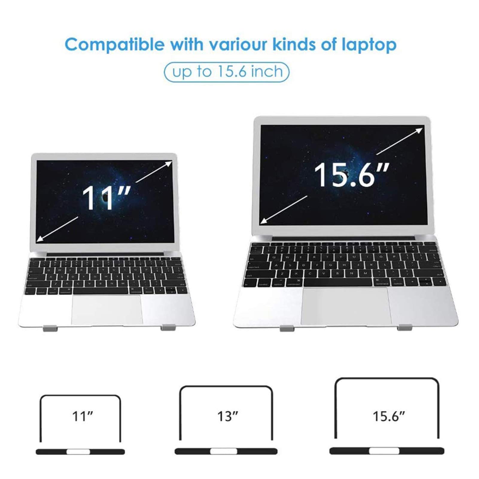 Stojak na laptopa Przenośny uchwyt na notebooka Wentylowany Regulowany 3-poziomowy na MacBooka i notebooka, składany regulowany stojak na laptopa na laptopa i tablet 11-15,6"