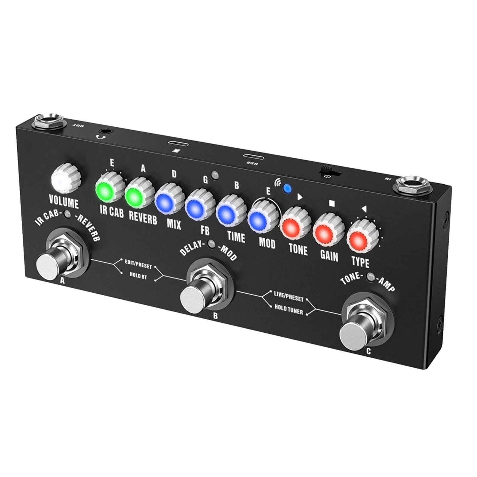 efekty gitarowe Guitar Effector Rechargeable Monoblock Black Combo Effect Portable Do Akcesoriów Do Gitar Elektrycznych