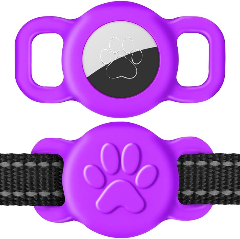 Suporte para AirTag em Coleira de Gatos e Cães Pequenos Dynmeow Roxo
