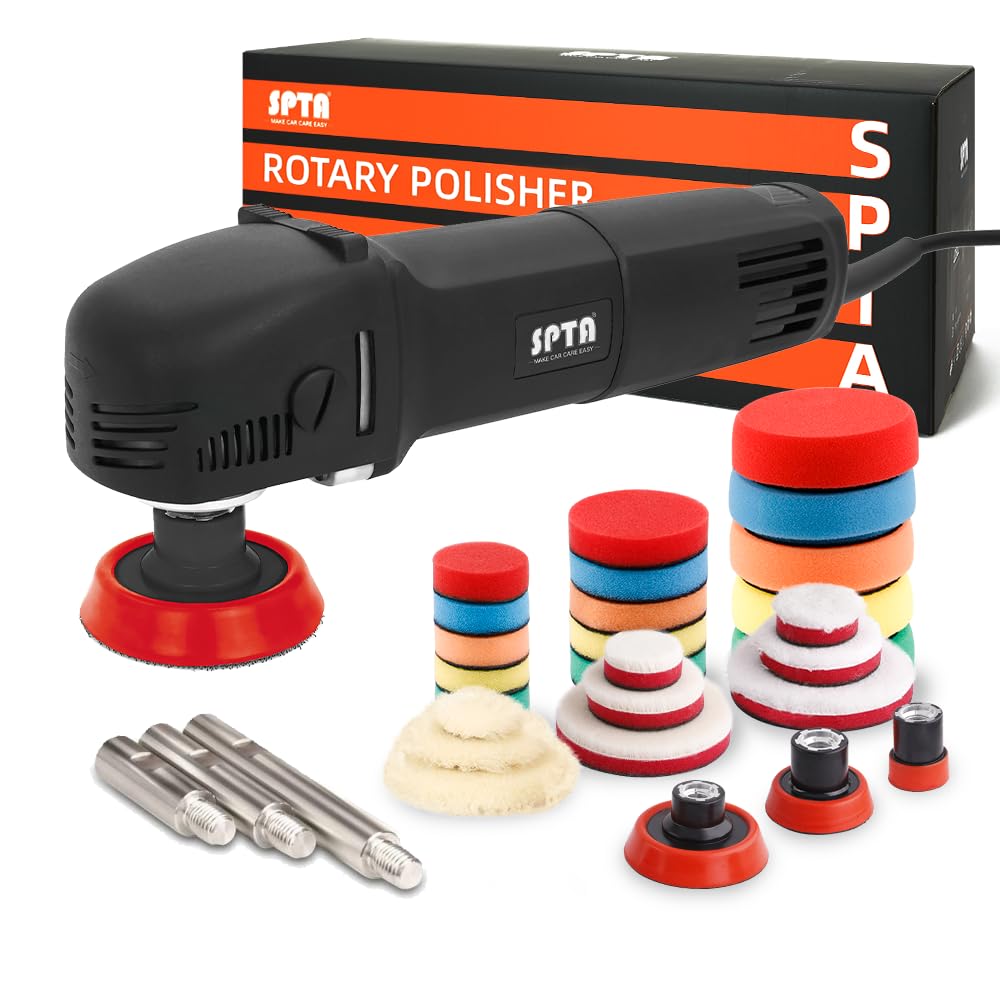 SPTA Mini polisseuse rotative, polisseuse de détail, 27 tampons, tige M14