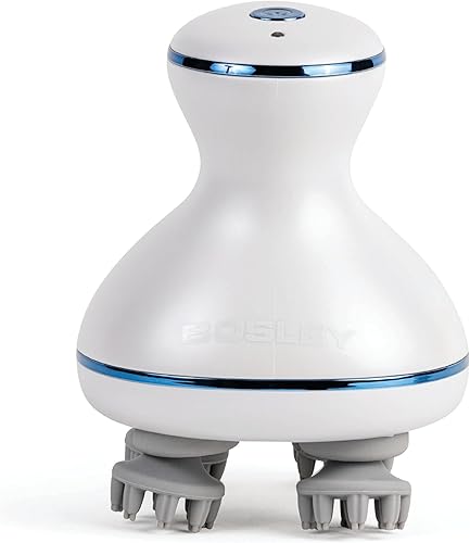 Bosley Champú inalámbrico impermeable y masajeador de cuero cabelludo Masajeador eléctrico de cabeza de luz roja con masajeador portátil de mano