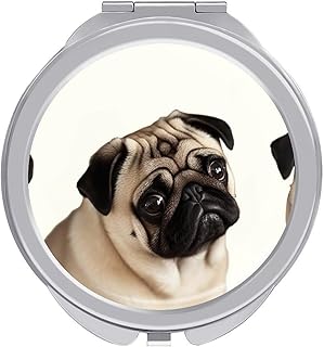 Pug Dog Travel Makeup Mirror 1x/2x Magnificat...