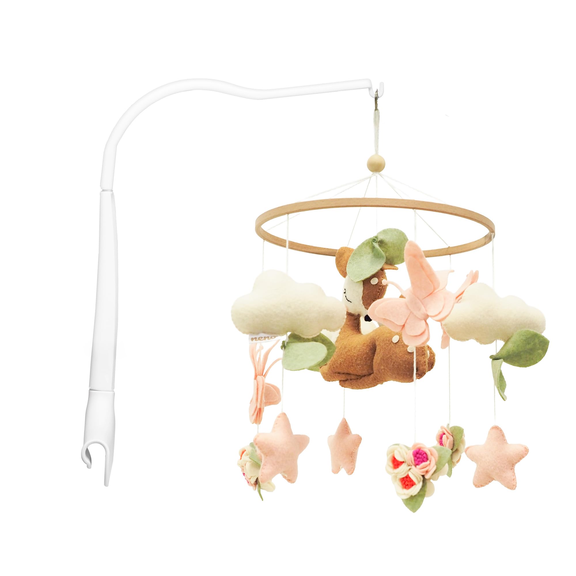 Baby Mobile fürs Bett mit Halterung, Rehe & Schmetterlinge – Neno Rosi