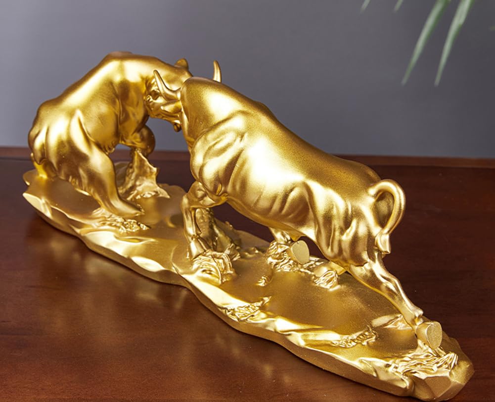 JXCBXJ Bull and Bear Statue,Resin Abstract Tabletop Decor, Stock Market Decor,Gifts for Financial Investment Managers Investor - Image 3