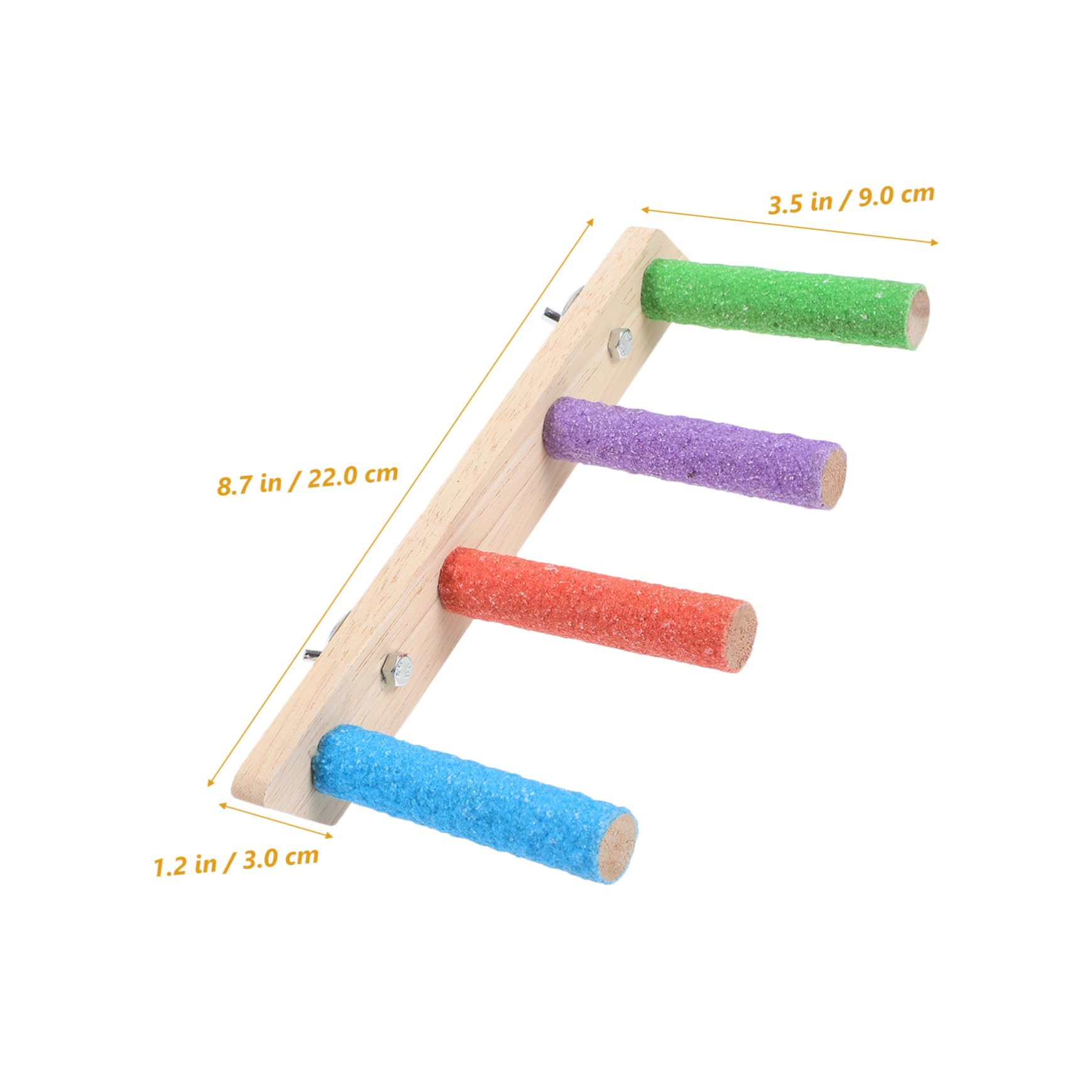 BCOATH Lid Wood Bird Ladder Parrot Cage Accessory for Climbing Playing Grinding Claws