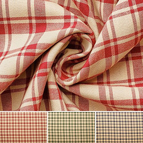 Cottage - A cuadros - Tapicería y tela decorativa - Por metro (rojo)