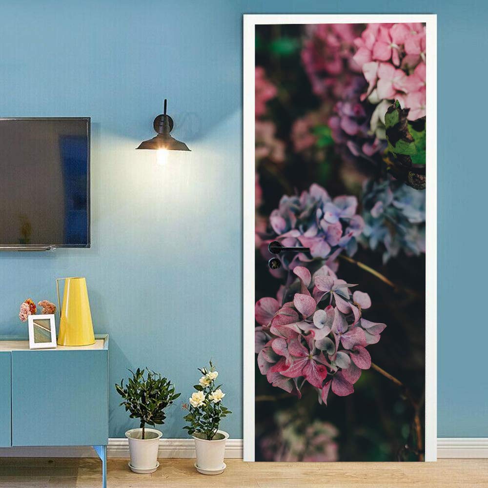 Sticker de porte effet plante fleurie pour sublimer la décoration de votre salon
