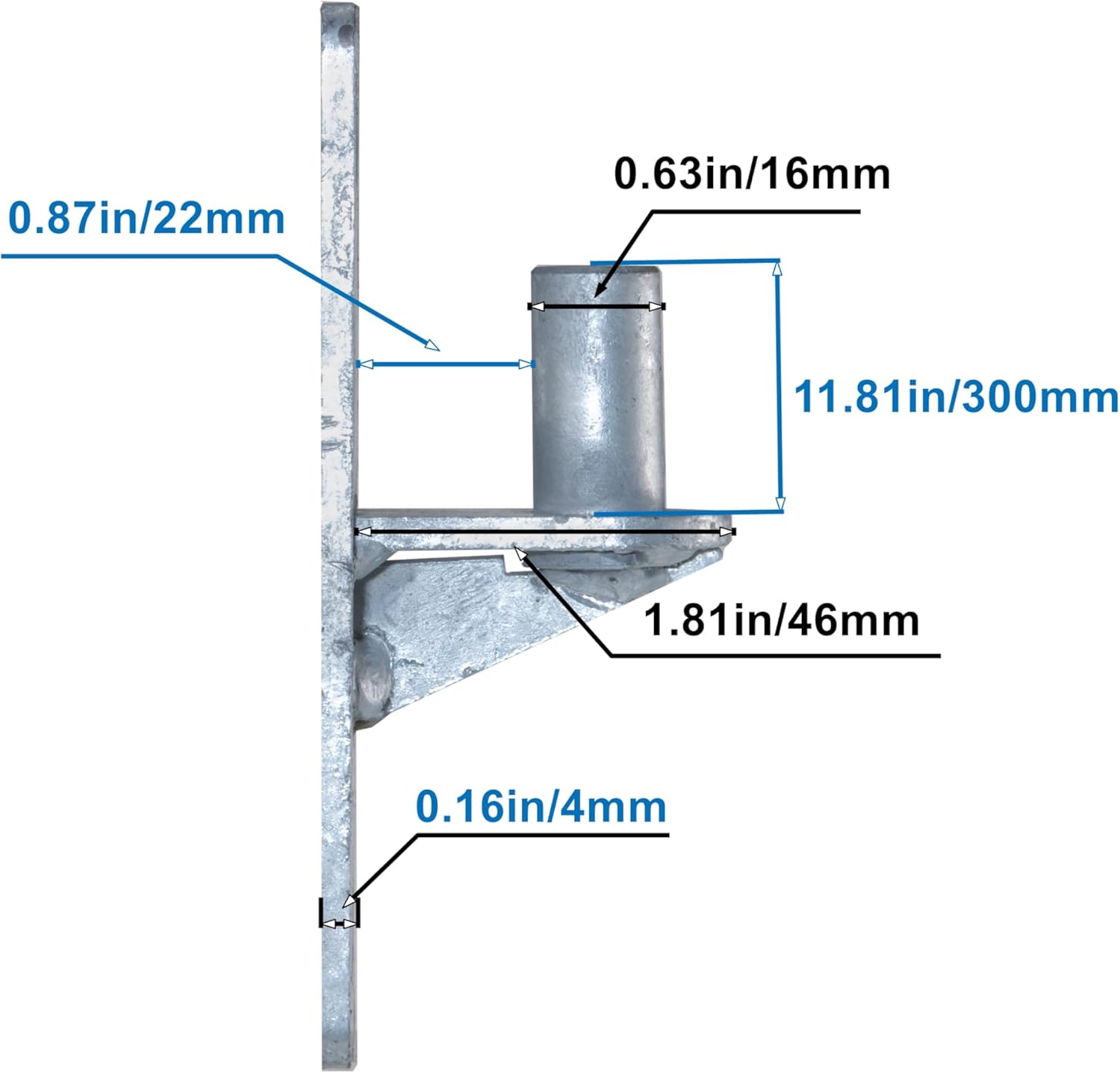 Wall Mount Gate Hinge Chain Link Fence Gate Hinges with 5/8 Hinge Pin (2 Pcs)