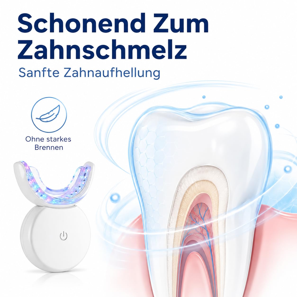 Wellawhite Teeth Whitening Zahnbleaching Set Für Zuhause Mit LED Licht Mundschiene Gel Für Gelbe Zähne Kaffee Tee Rotwein Verfärbungen (Schwarz)