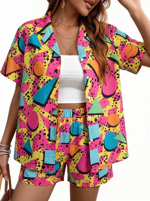 80s 90s 2 Piece Outfits for Women Retro Theme Party Disco Matching Sets