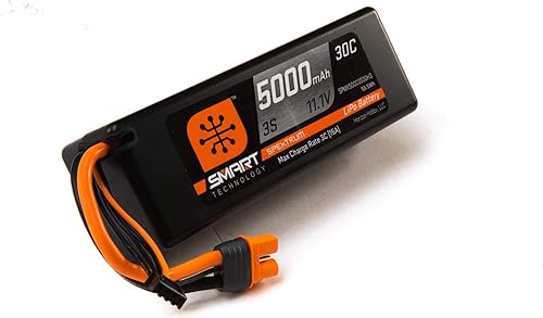Spektrum Batería inteligente RC LiPo 5000mAh 3S 11.1V 30C con conector IC3 (compatible con EC3), estuche rígido, SPMX50003S30H3, negro