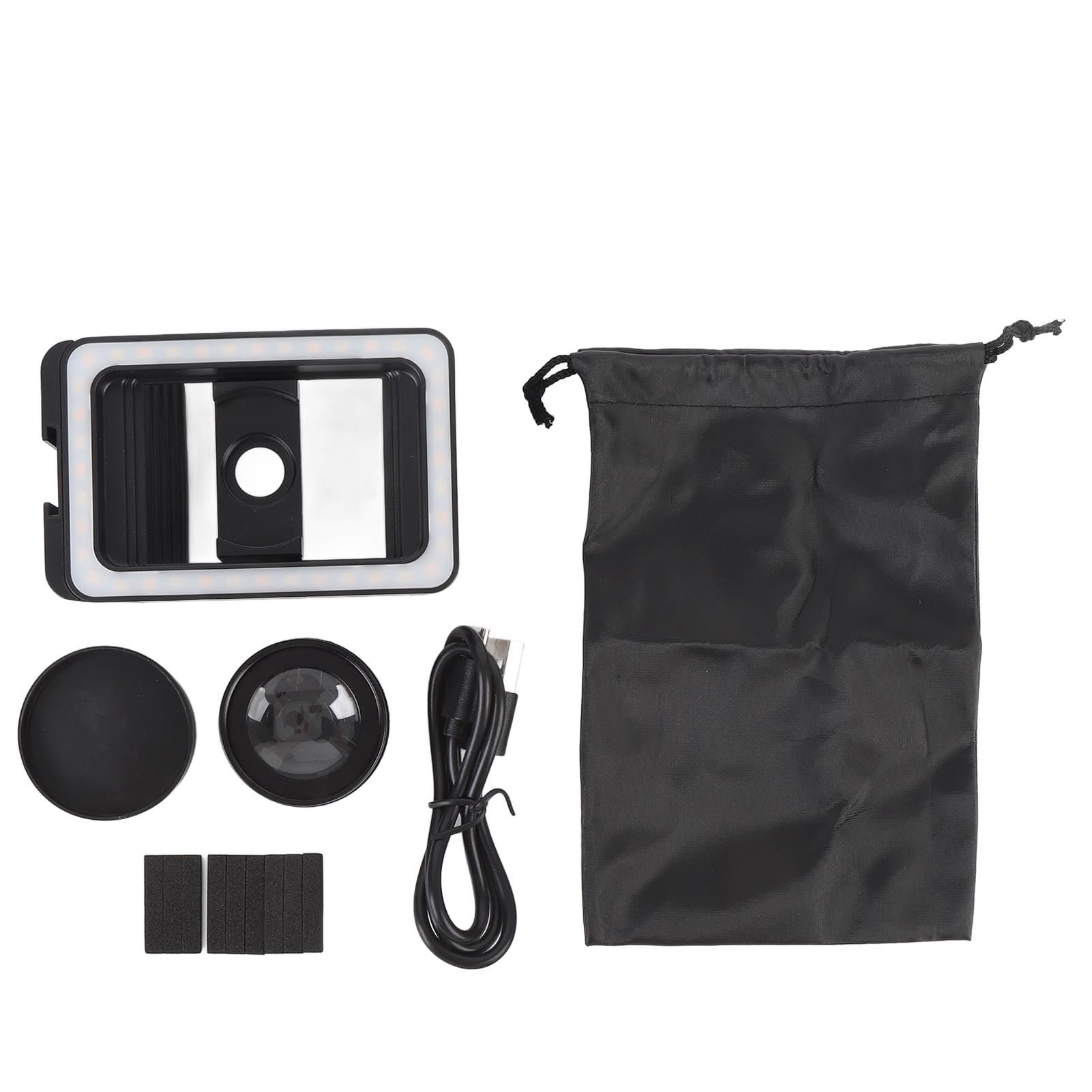 Adaptateur de L'objectif de Filetage de 17 Mm + 37 Mm avec Lumière de Remplissage LED pour Les Pièces Jointes Lens