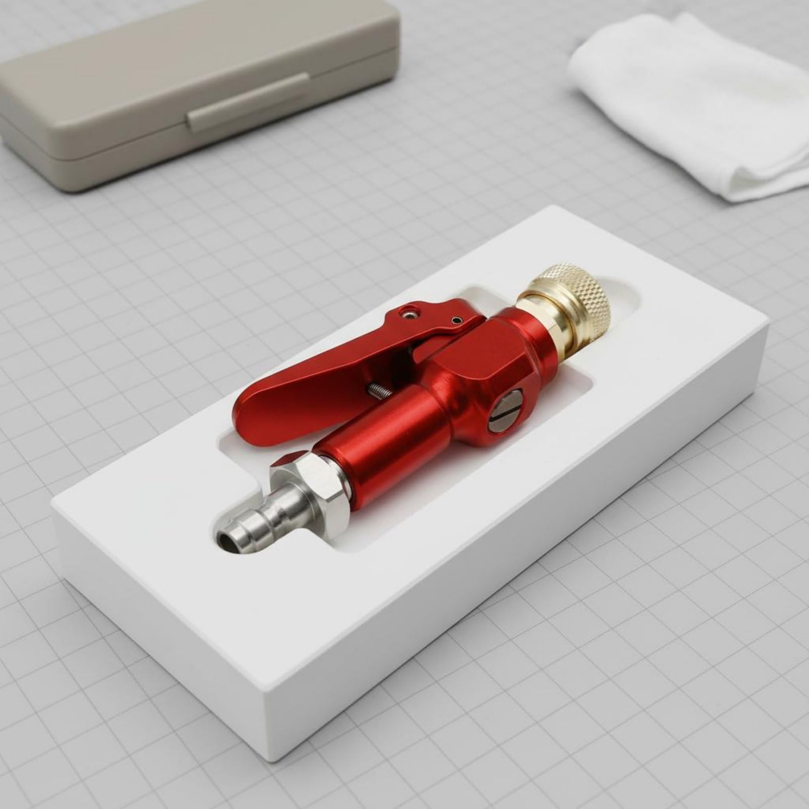 HPA FüLlstation Ladeadapter | 300Bar Fülladapter für Tauchflasche | Rot | Hochdruck-Fülladapter | Luft Scuba Din Tankstelle Adapter | Ladeventil für die PCP-LuftnachfüLlung Auf