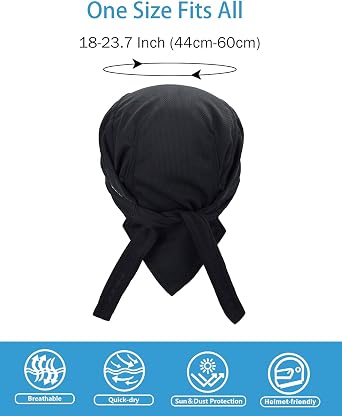 Cooling Do Rags Sweat Wicking Skull Caps Doo Rags Large Motorcycle Dew Rag Head Wrap Bandana Hats Liners for Men and Women