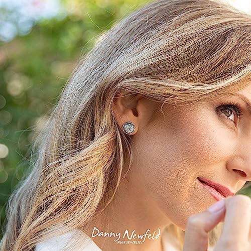 Paz Creations Women's 925 Sterling Silver Roman Glass Patina Stud Earrings - Handcrafted Round-Cut Ball Earring - Unique Natural Organic Jewelry For Her2