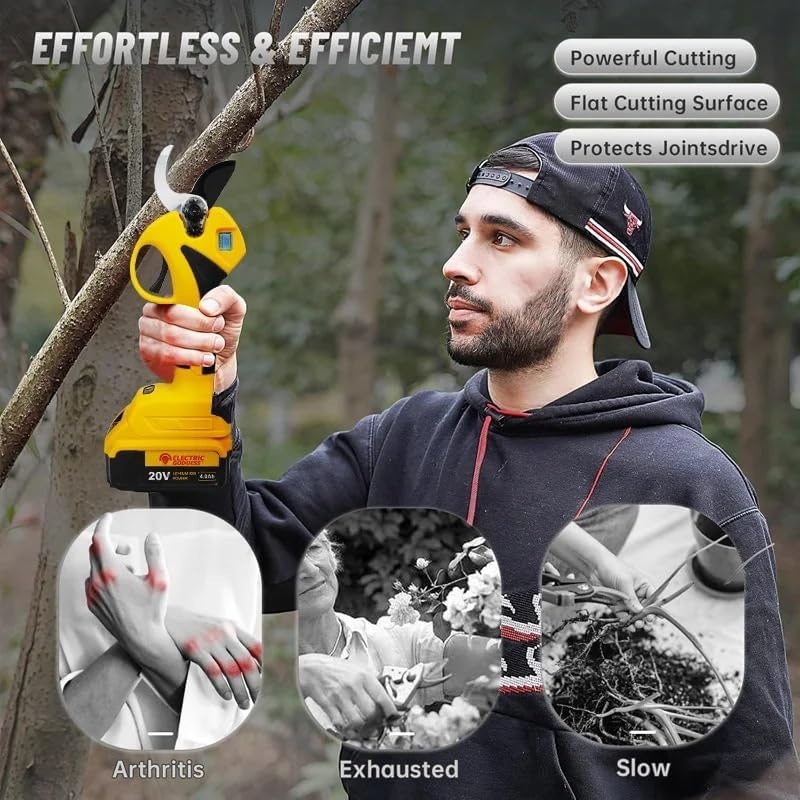 32MM Brushless Electric Scissors 550W Cordless Electric Scissors Garden Pruner Led Display Power Tool For 20V Battery Pin