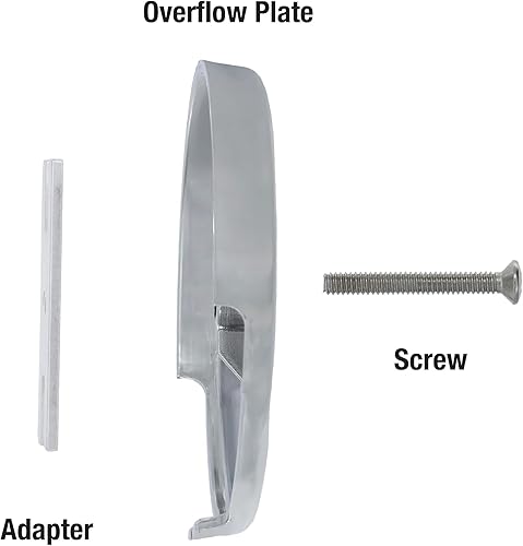 Miniatura 4 de Danco Placa de desbordamiento de drenaje de una sola tina cromada  Un agujero  Tornillo incluido, (89052)