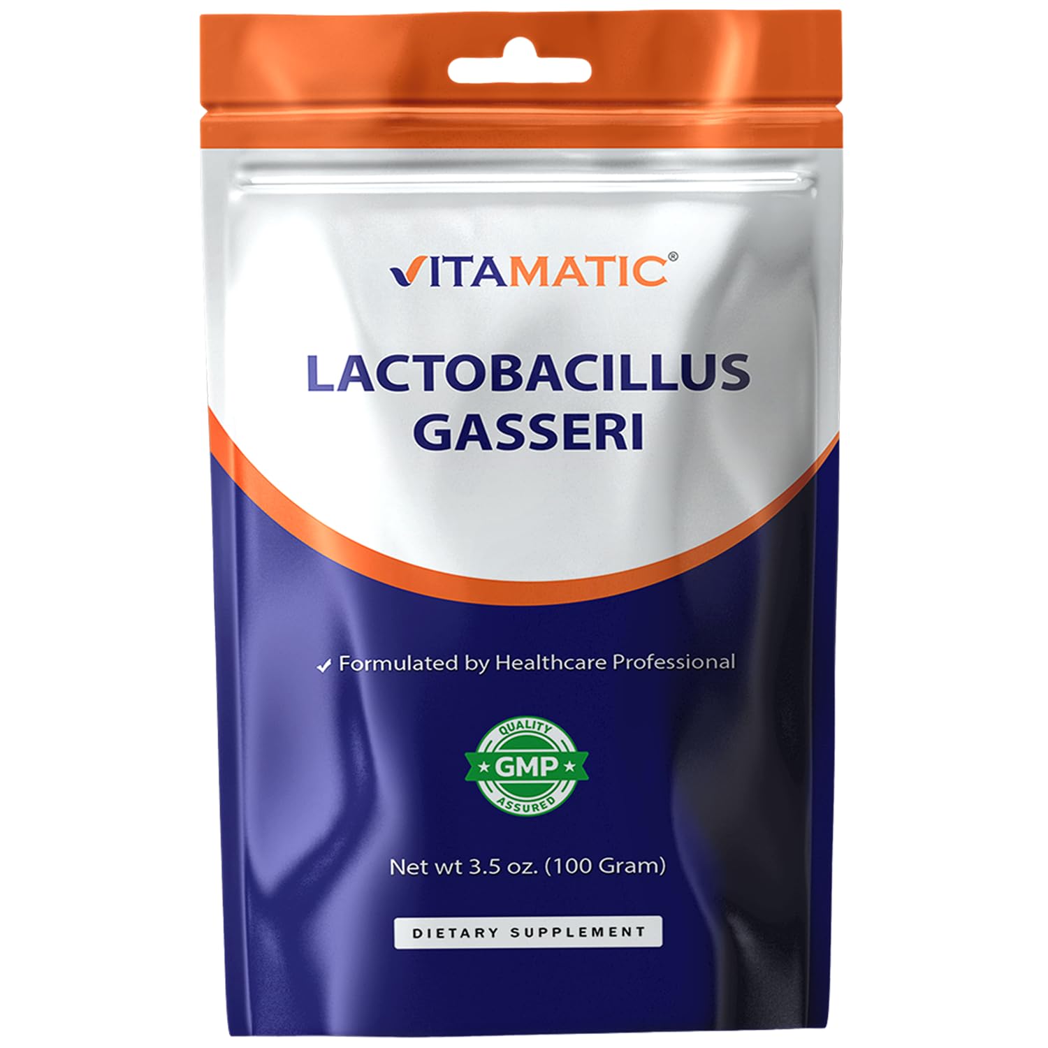 Vitamatic Lactobacillus Gasseri Probiotic Powder - Digestive Health Support - 100 Gram (3.5 OZ) - 100 Servings