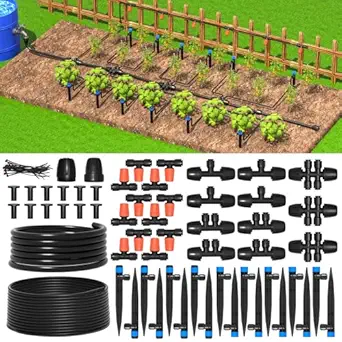 MIXC Greenhouse Micro Drip Irrigation Kit with Adjustable Nozzles and Tubing