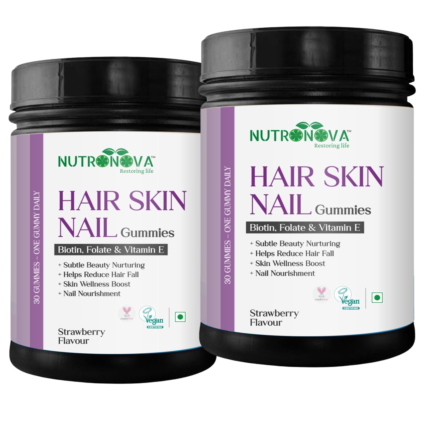 Nutronova Restoring Life Hair Skin And Nail Gummy With Biotin,Folate And Vitamin A, C, E, B6, B12 For Women And Men (60 (Pack Of 2)) (B0CX1J9JQT) Amazon Price History, Amazon Price Tracker
