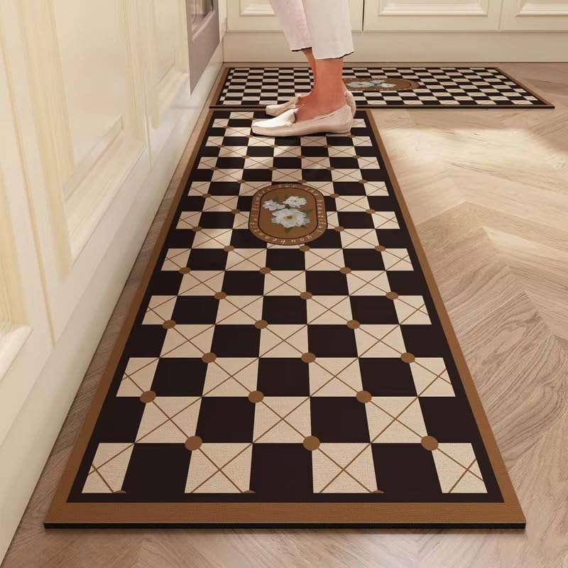 Yagzon Non-Slip Kitchen Floor Mats, Water Absorbent, Rugs,Standing Rubber Mats for Kitchen, Office, Sink and Laundry Room