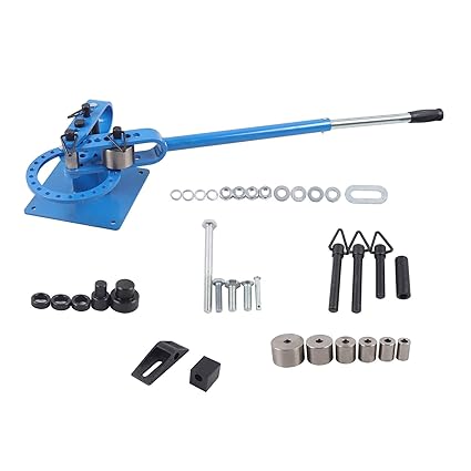 Manual Bench Top Compact Bender Pipe Bending Machine, Metal Fabrication Tube Rod Pipe Bender 7 Dies Size from 1