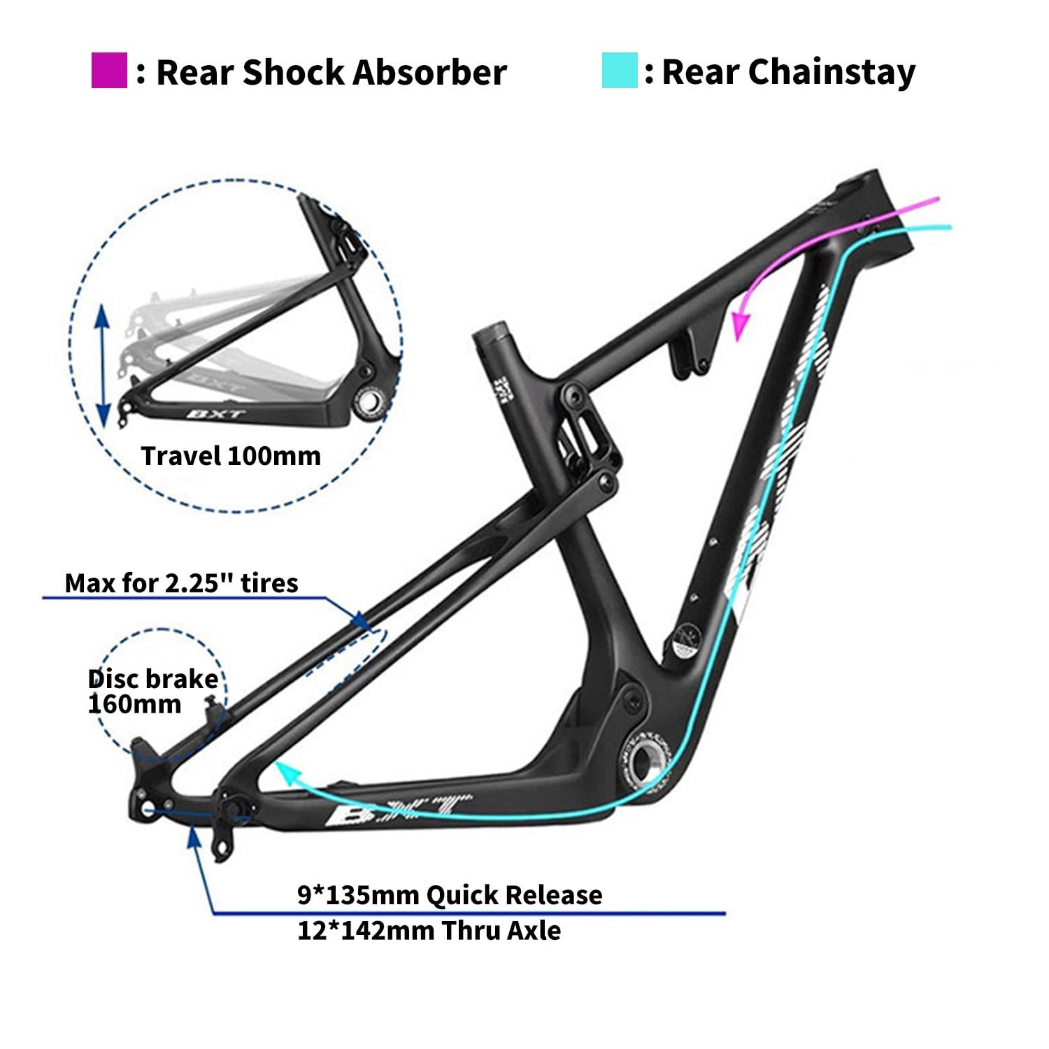 Amazon.co.jp: 16/17/18.5/20 インチ サスペンションフレーム 29er