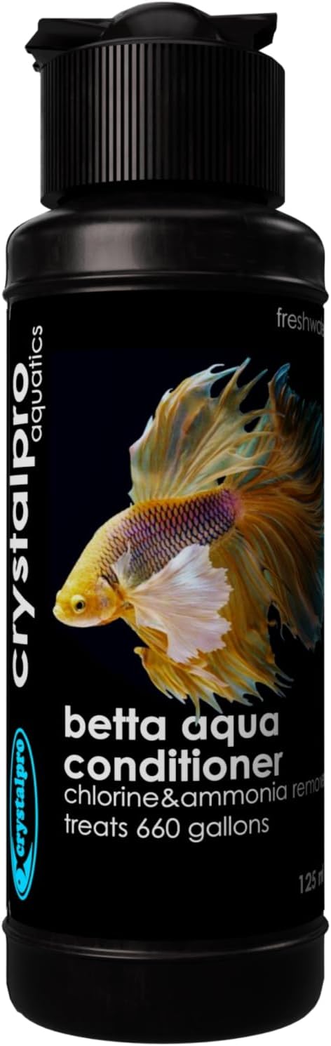 Crystalpro Betta Water Conditioner Treats 660 Gallons - Concentrated Betta Fish Water Conditioner Neutralizes Chlorine and Ammonia (4.2 Oz-125 ml)