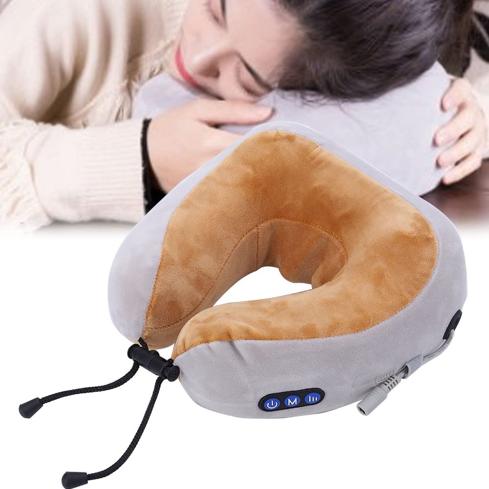 USB en forma de U para asiento de coche, reposacabezas, descanso del cuello, almohada de masaje, soporte, cojín de espuma con memoria