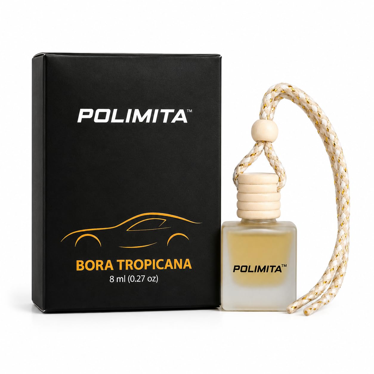 bora tropicana car hanging perfume, wooden cap, 8ml | bora tropicana car hanging perfume with wooden cap bottle, 8ml