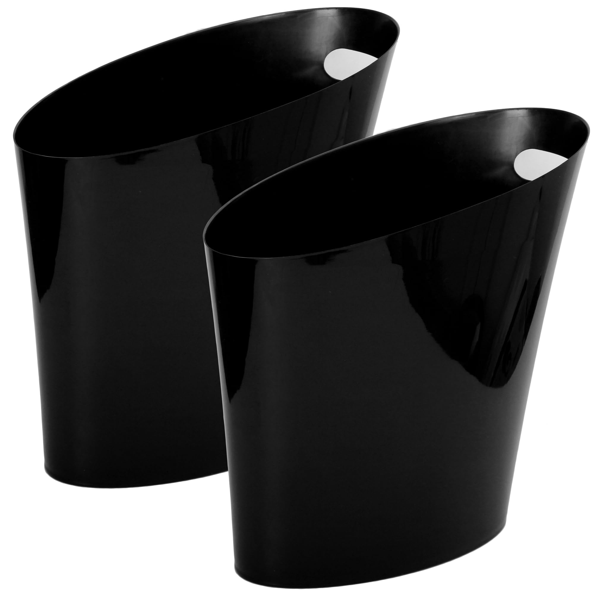 Youngever 2 Gallon Slim Trash Can Plastic Garbage Container Bin Small Trash Bin with Handles for Home Office