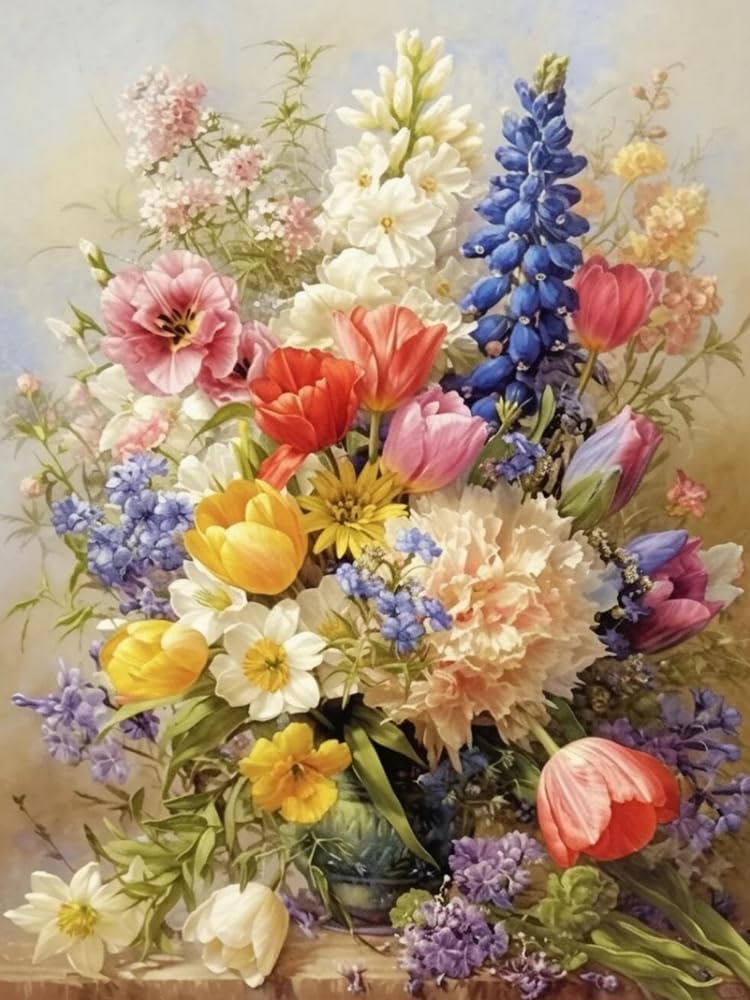 Weiniuniu Cross Stitch Kits for Adults Flowers 11CT Pre Printed Stamped Beginners Cross-Stitch Kit DIY Embroidery Kit Home Decor-40X50 cm