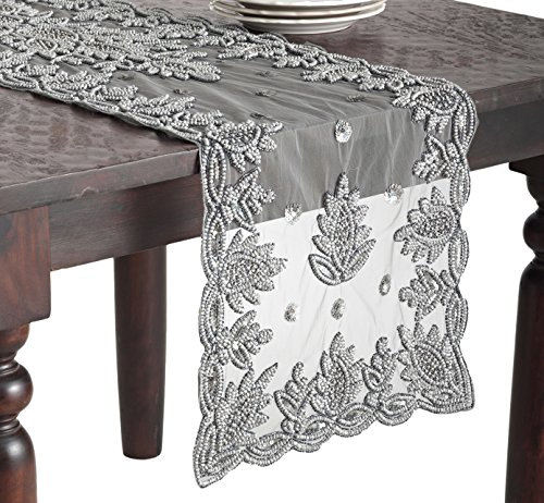 SARO LIFESTYLE Lakshmi Collection Beaded Table Runner...