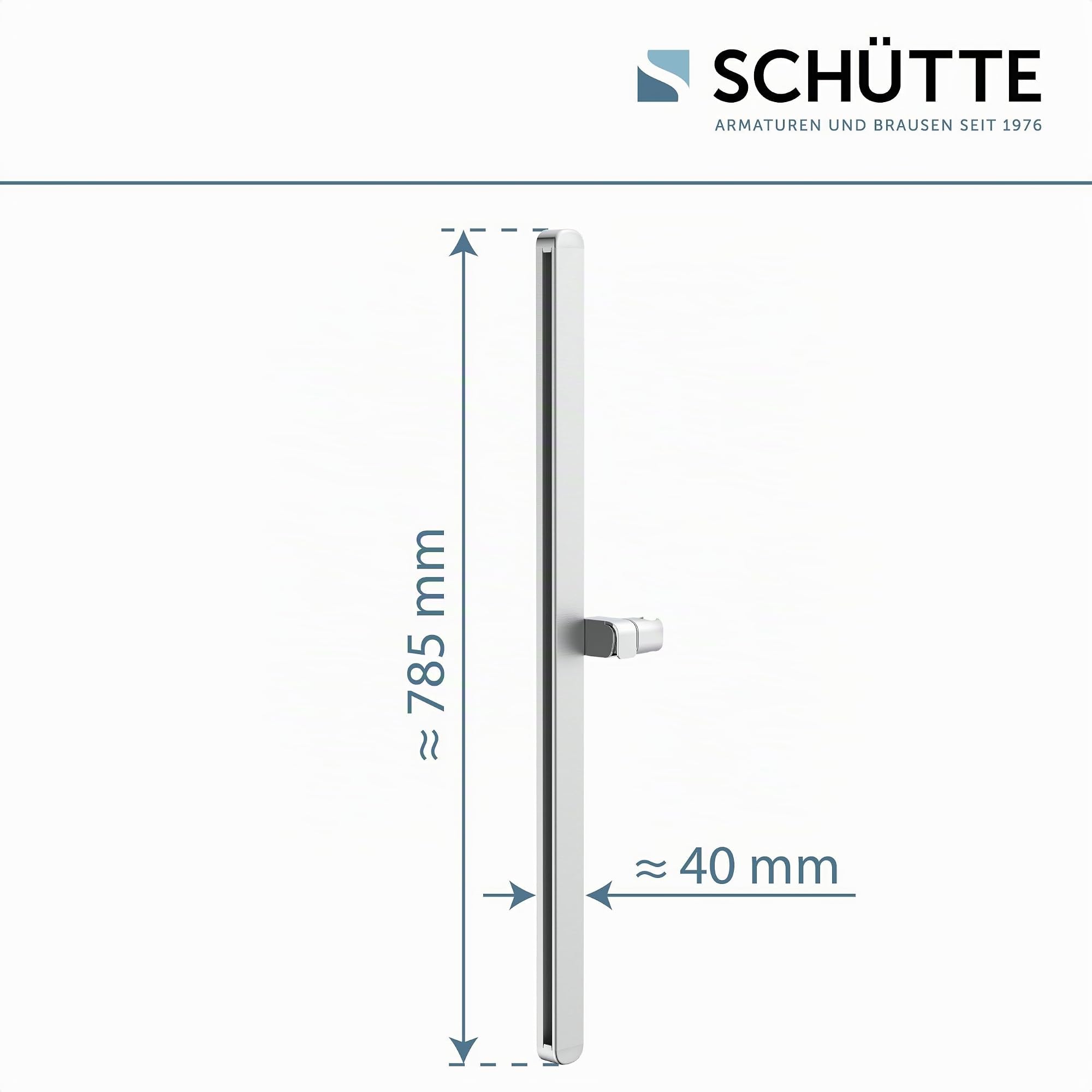 SCHÜTTE KARIBIK Brausestange, verstellbare Duschstange, Duschhalterung für Duschkopf, Chrom