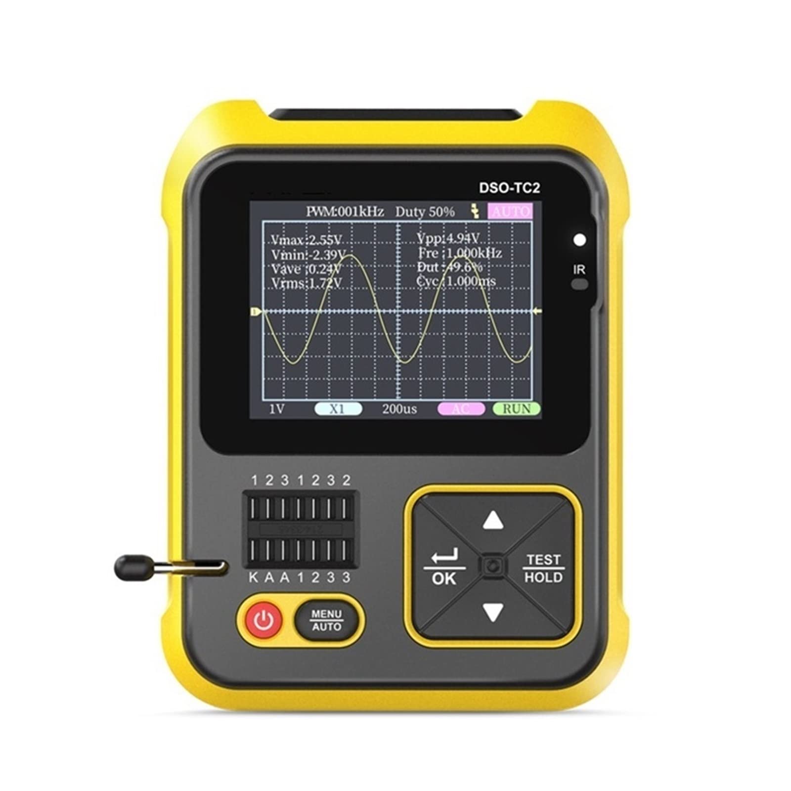 Lpuhhda Dso-Tc2-1 Dso2512g 120M Bandwidth 500Msa/S Dso-Tc2 Dual Channel Oscilloscope 10Mv Minimum Vertical Sensitivity Fft Spectrum Analysis(Dso-Tc2-1)