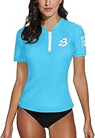 Vista 126 de BesserBay Women’s Rash Guard Shirt UPF 50+ Half Zip Short Sleeve Quick Dry Swim Shirt Swimsuit Tops