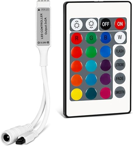 Vista 17 de RGBZONE Controlador LED Bluetooth RGB, controlador de tira de luces LED de música inteligente de 4 pines, control remoto IR de 40 teclas para tiras