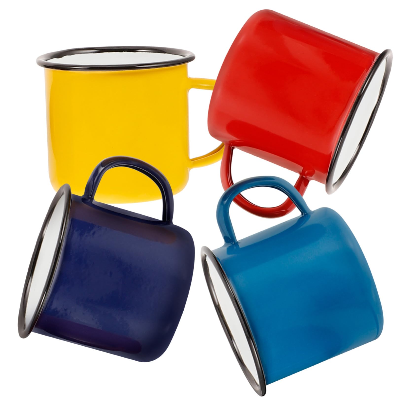 4stücke Teiliges Retro Emaille Trinkbecher Handliche Camping Für Kaffee Tee Milch Für Outdoor-aktivitäten Und Frühstück Zu Hause