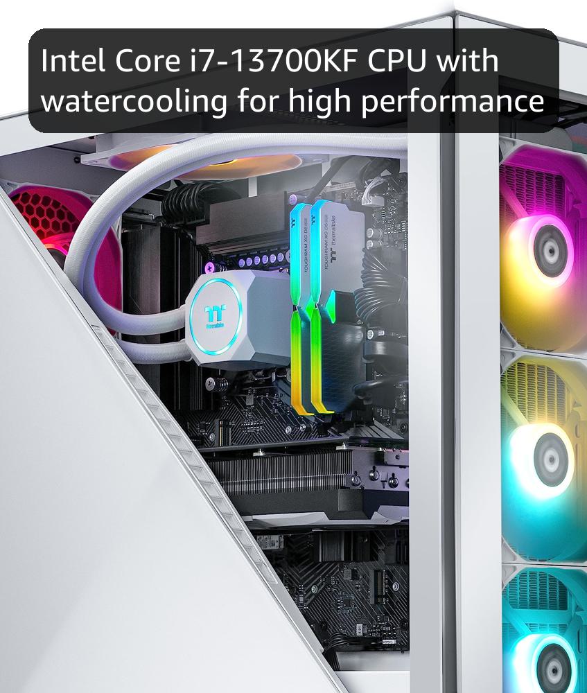Thermaltake LCGS Avalanche i477T AIO Liquid Cooled CPU Gaming Desktop (Intel® Core™ i7-13700KF, 32GB DDR5 5600MT/s, NVIDIA® GeForce RTX™ 4070 Ti, 2TB NVMe M.2, WiFi) D3AV-Z790-47T-LCS,White