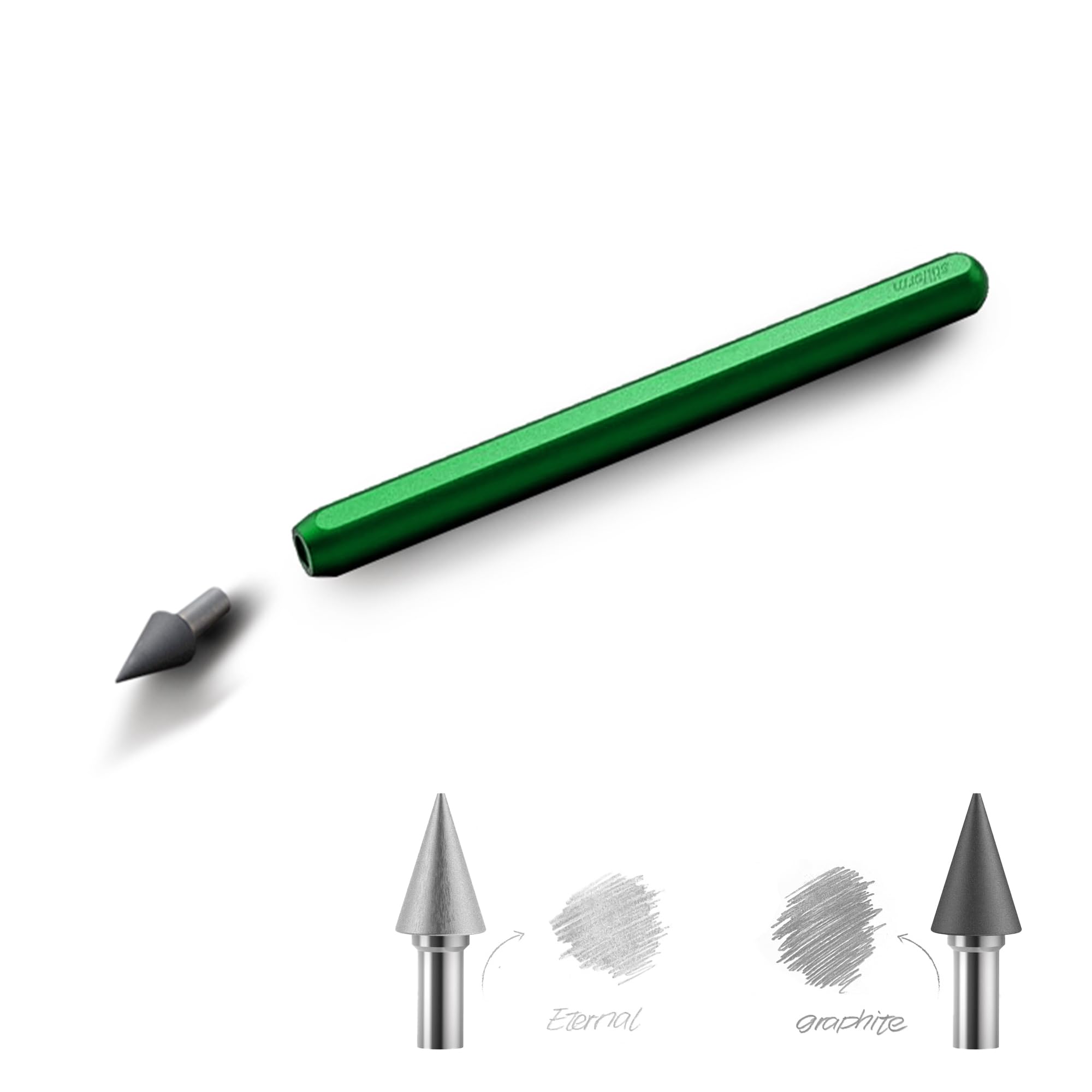 200357 AEON Pure Pencil aus Aluminium - Bleistift mit magnetischer Graphit-Spitze HB zum Wechseln - Aurora Green