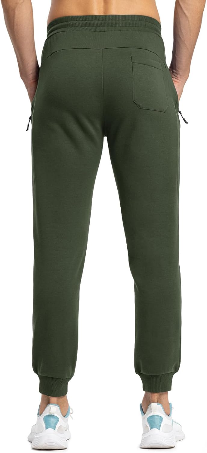Rdruko Men's Fleece Joggers Pants Winter Warm Sweatpants with Zipper Pockets Athletic Running Gym Workout - Image 2