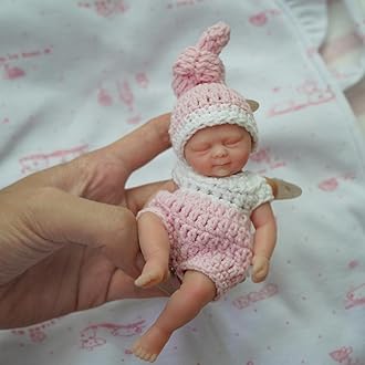 4.5" Reborn Baby Doll Silicone Full Body Miniature Realistic Newborn Doll，Mini Realistic Newborn Baby Dolls Silicone Full Body Stress Relief（Girl）