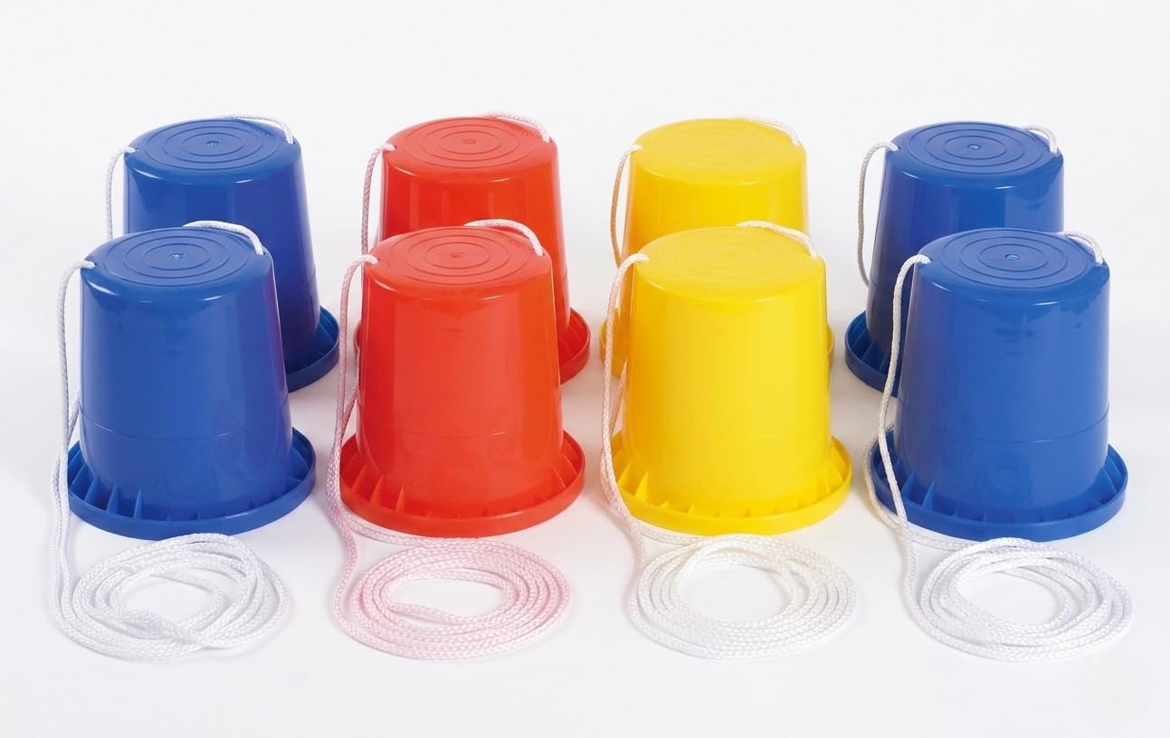 Lot de 4 paires d'échasses robustes pour enfants - Pour l'équilibre et la coordination - Charge maximale : 75 kg - Pour l'intérieur et l'extérieur