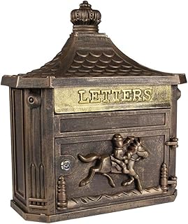 SDGH Creative Letter Box, Outdoor Letter Box, Wall Mounted Retro Mailbox with Lock, Home