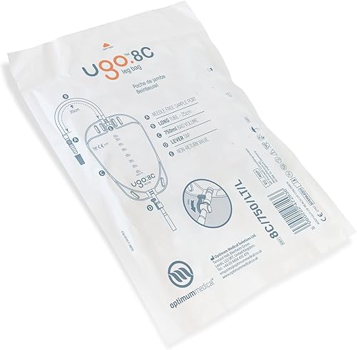 Miniatura 4 de Ugo Leg Bags (x10)  Urine Drainage BagsCatheter Leg Bags, T Tap or Lever Tap with Soft Fabric Backing and a Natural Leg-Shape Design (Pack of 10)