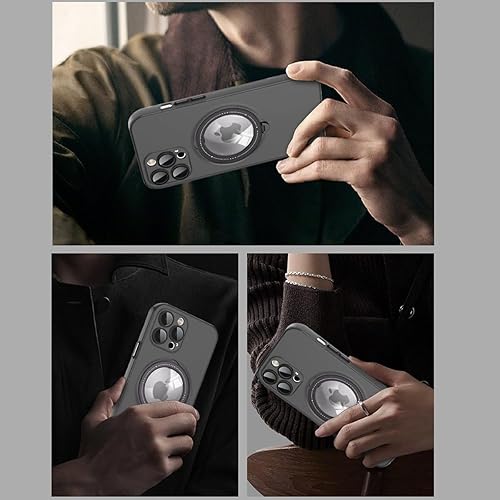 Miniatura 8 de Funda para iPhone 12 Pro Max, [compatible con Magsafe] con protector de lente de cámara y kiskstnad funda protectora ligera y translúcida mate,