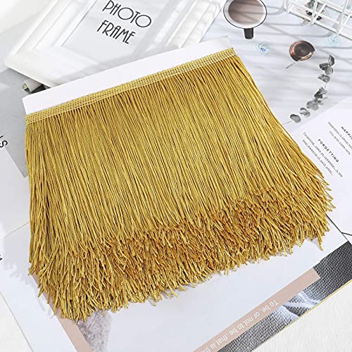 Awaytr 10 Yards Sewing Fringe Trim - 6In Wide Tassel For Diy Craft Clothing And Dress Decoration (Gold, 6 Inches Wide) #TOP6
