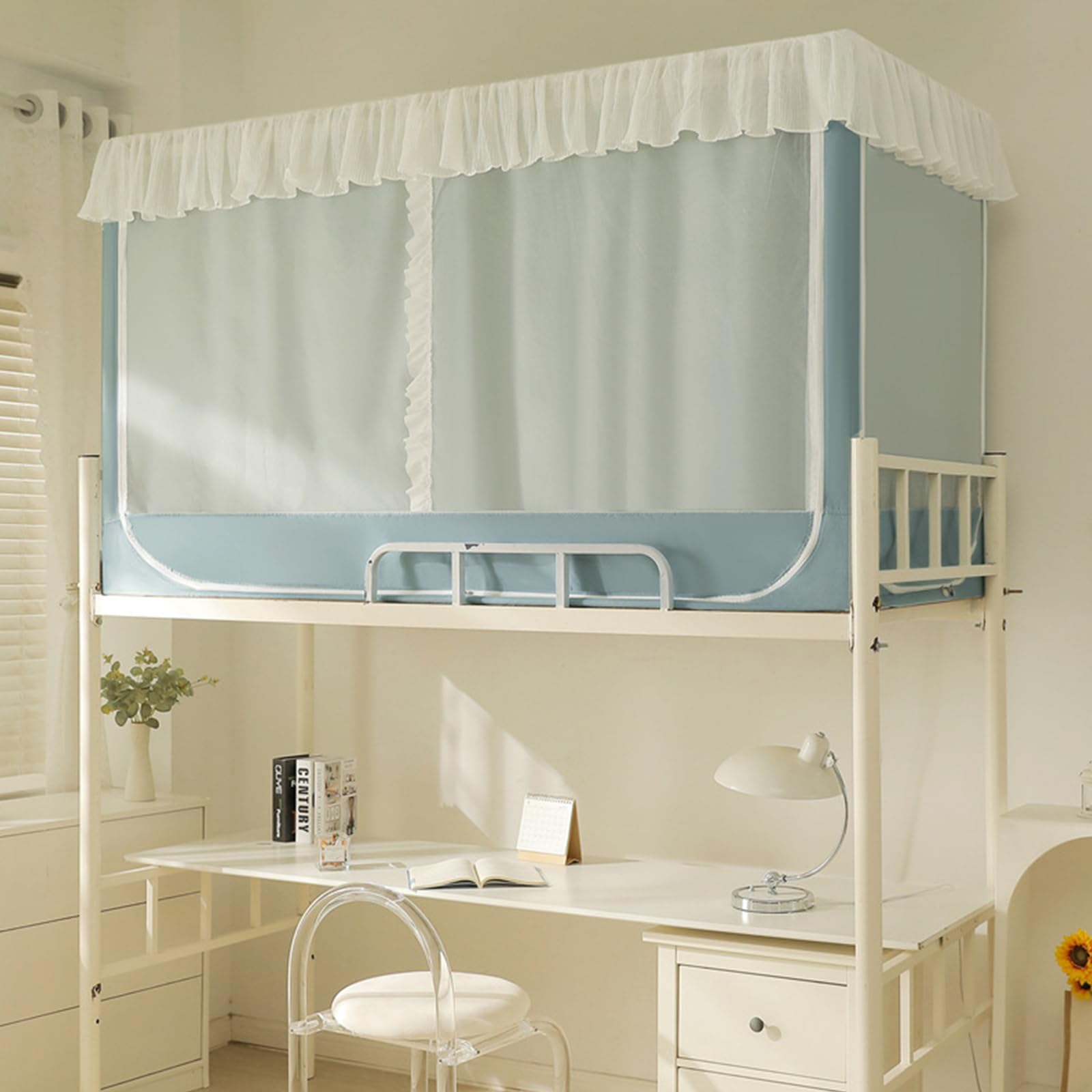 Rideau De Lit Superposé Occultant 120/150cm - Moustiquaire Cabane Dortoir Étudiant Anti-Poussière